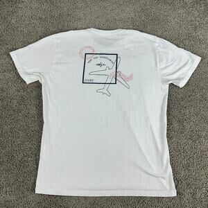 For The Experience Shirt Mens XL White FTE Collective Airplane Travel Passport